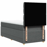 Giroletto a Molle con Materasso Grigio Scuro 100x200 cm Tessuto