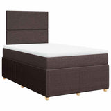 Giroletto a Molle con Materasso Marrone Scuro 120x190cm Tessuto