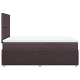 Giroletto a Molle con Materasso Marrone Scuro 120x190cm Tessuto