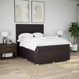 Giroletto a Molle con Materasso Marrone Scuro 140x190cm Tessuto