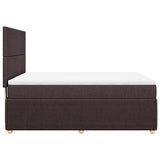 Giroletto a Molle con Materasso Marrone Scuro 140x190cm Tessuto