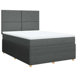 Giroletto a Molle con Materasso Grigio Scuro 140x200cm Tessuto
