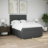 Giroletto a Molle con Materasso Grigio Scuro 140x200cm Tessuto