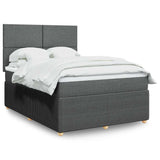 Giroletto a Molle con Materasso Grigio Scuro 140x200cm Tessuto