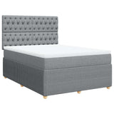 Giroletto a Molle con Materasso Grigio Chiaro 160x200cm Tessuto