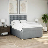 Giroletto a Molle con Materasso Grigio Chiaro 160x200cm Tessuto