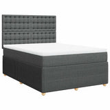 Giroletto a Molle con Materasso Grigio Scuro 160x200 cm Tessuto