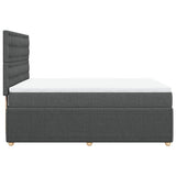Giroletto a Molle con Materasso Grigio Scuro 160x200 cm Tessuto