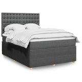 Giroletto a Molle con Materasso Grigio Scuro 160x200 cm Tessuto