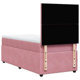 Giroletto a Molle con Materasso Rosa 90x190 cm in Velluto
