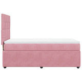 Giroletto a Molle con Materasso Rosa 90x190 cm in Velluto