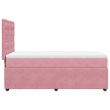 Giroletto a Molle con Materasso Rosa 90x190 cm in Velluto