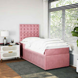 Giroletto a Molle con Materasso Rosa 90x200 cm in Velluto