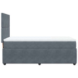 Giroletto a Molle con Materasso Grigio Scuro 100x200 cm Velluto