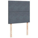 Giroletto a Molle con Materasso Grigio Scuro 100x200 cm Velluto