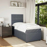 Giroletto a Molle con Materasso Grigio Scuro 100x200 cm Velluto