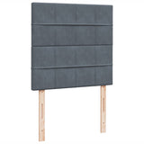 Giroletto a Molle con Materasso Grigio Scuro 100x200 cm Velluto