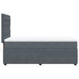 Giroletto a Molle con Materasso Grigio Scuro 100x200 cm Velluto