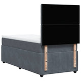 Giroletto a Molle con Materasso Grigio Scuro 100x200 cm Velluto