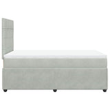 Giroletto a Molle con Materasso Grigio Chiaro 120x190cm Velluto