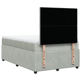 Giroletto a Molle con Materasso Grigio Chiaro 120x190cm Velluto