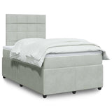 Giroletto a Molle con Materasso Grigio Chiaro 120x190cm Velluto