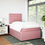Giroletto a Molle con Materasso Rosa 120x190 cm in Velluto