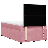 Giroletto a Molle con Materasso Rosa 120x190 cm in Velluto