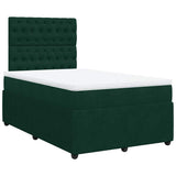 Giroletto a Molle con Materasso Verde Scuro 120x190 cm Velluto