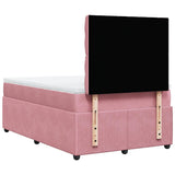 Giroletto a Molle con Materasso Rosa 120x190 cm in Velluto