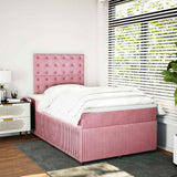 Giroletto a Molle con Materasso Rosa 120x190 cm in Velluto
