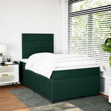 Giroletto a Molle con Materasso Verde Scuro 120x200 cm Velluto