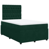 Giroletto a Molle con Materasso Verde Scuro 120x200 cm Velluto