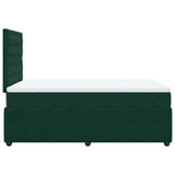 Giroletto a Molle con Materasso Verde Scuro 120x200 cm Velluto