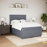 Giroletto a Molle con Materasso Grigio Scuro 140x200 cm Velluto