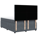 Giroletto a Molle con Materasso Grigio Scuro 140x200 cm Velluto
