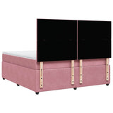 Giroletto a Molle con Materasso Rosa 180x200 cm in Velluto