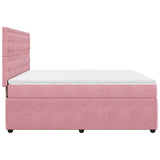 Giroletto a Molle con Materasso Rosa 180x200 cm in Velluto