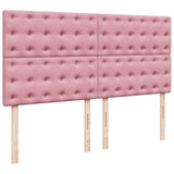 Giroletto a Molle con Materasso Rosa 180x200 cm in Velluto