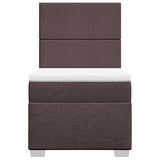 Giroletto a Molle con Materasso Marrone Scuro 80x200 cm Tessuto