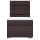 Giroletto a Molle con Materasso Marrone Scuro 80x200 cm Tessuto