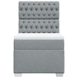 Giroletto a Molle con Materasso Grigio Chiaro 80x200 cm Tessuto