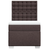 Giroletto a Molle con Materasso Marrone Scuro 80x200 cm Tessuto