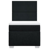 Giroletto a Molle con Materasso Nero 90x190 cm in Tessuto