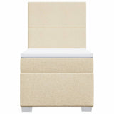Giroletto a Molle con Materasso Crema 90x190 cm in Tessuto