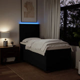 Giroletto a Molle con Materasso Nero 90x190 cm in Tessuto
