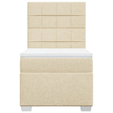 Giroletto a Molle con Materasso Crema 90x190 cm in Tessuto