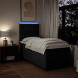 Giroletto a Molle con Materasso Nero 90x190 cm in Tessuto