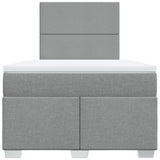 Giroletto a Molle con Materasso Grigio Chiaro 120x190cm Tessuto