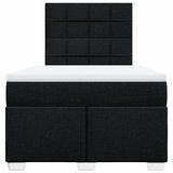 Giroletto a Molle con Materasso Nero 120x190 cm in Tessuto